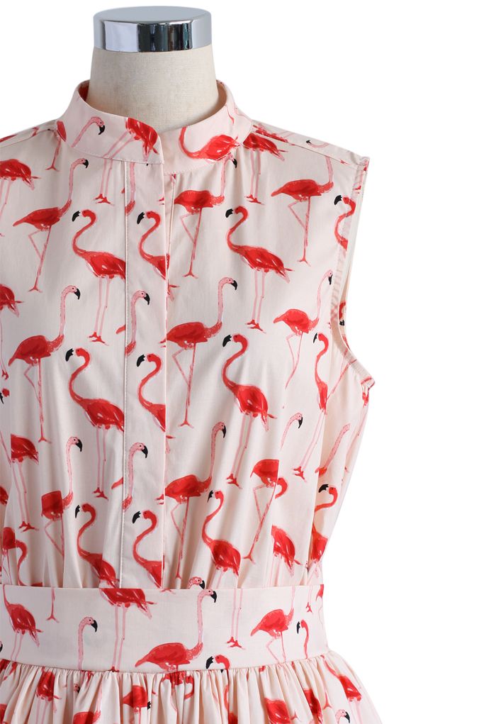 Flamingo Spaß – Ausgestelltes Druckkleid
