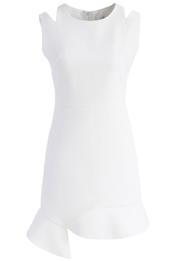 Der Inbegriff der Anmut - Weißes ärmelloses Kleid
