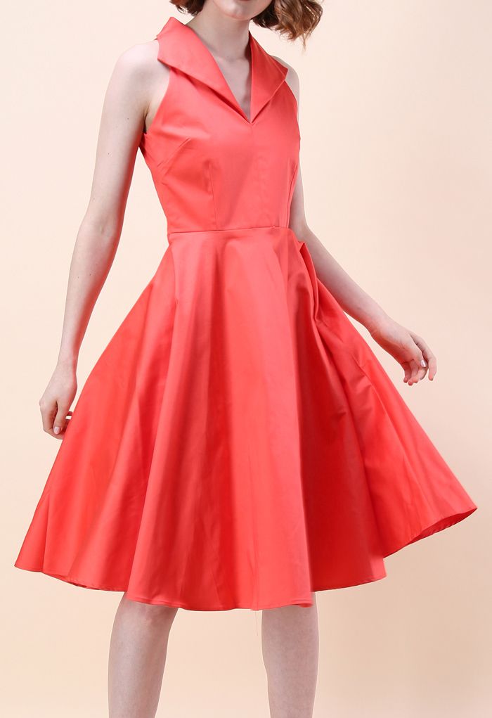 Date mit Glamour Sleeveless Dress in Coral