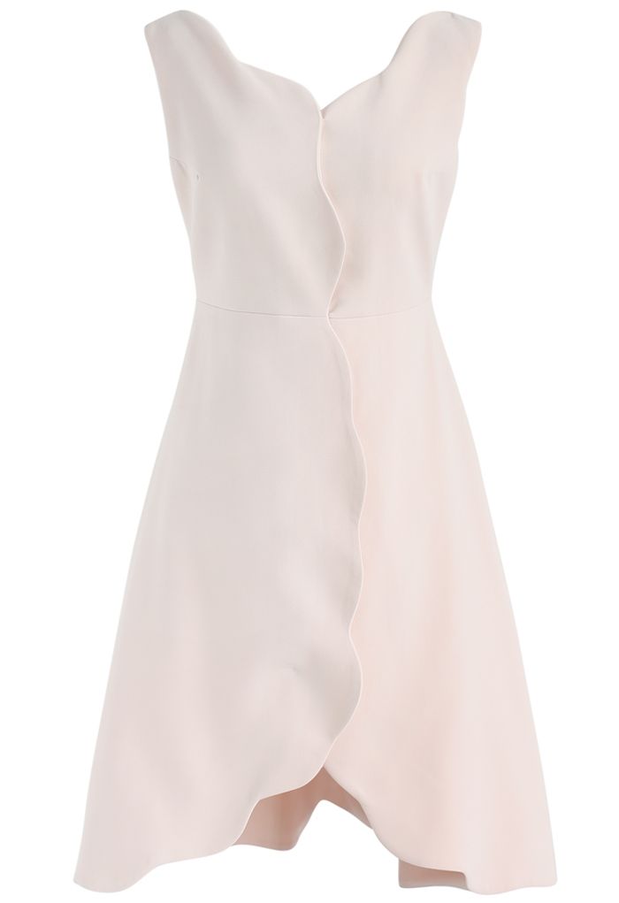 Wellenförmiger Charme - Rosa ärmelloses Kleid