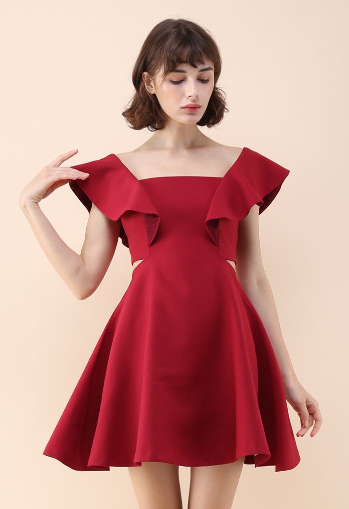 Tanzen Sie mit diesem süßen Kleid in Rotwein