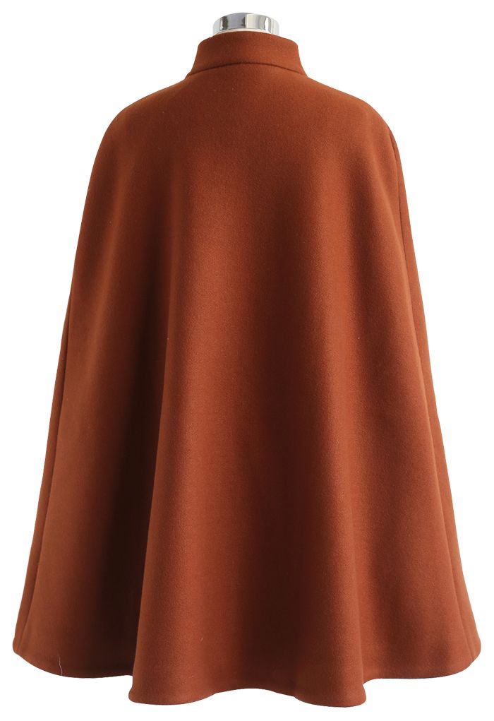Über Eleganz Talk-Coat mit Wollmischhaube in Karamellfarben