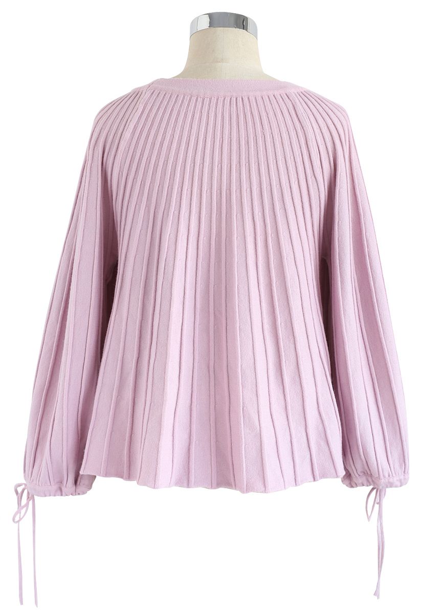 Sugary Puff - Pinker Pullover mit hellem Streifen