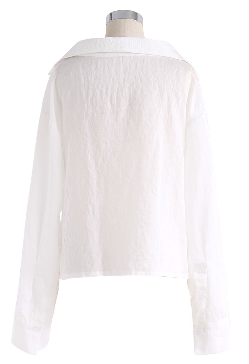 Soft Dream - Weißes Shirt mit V-Ausschnitt