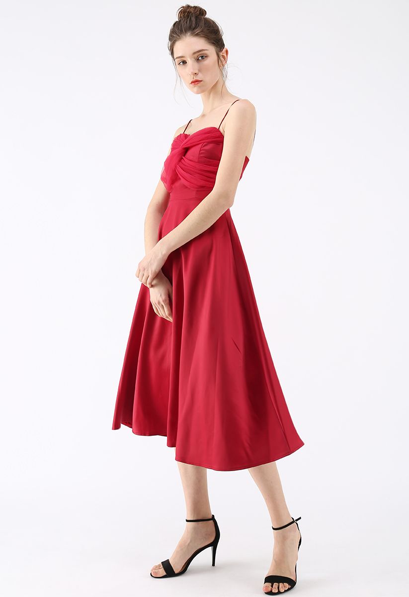 Sanftheit - Cami rotes Sweatshirt-Kleid