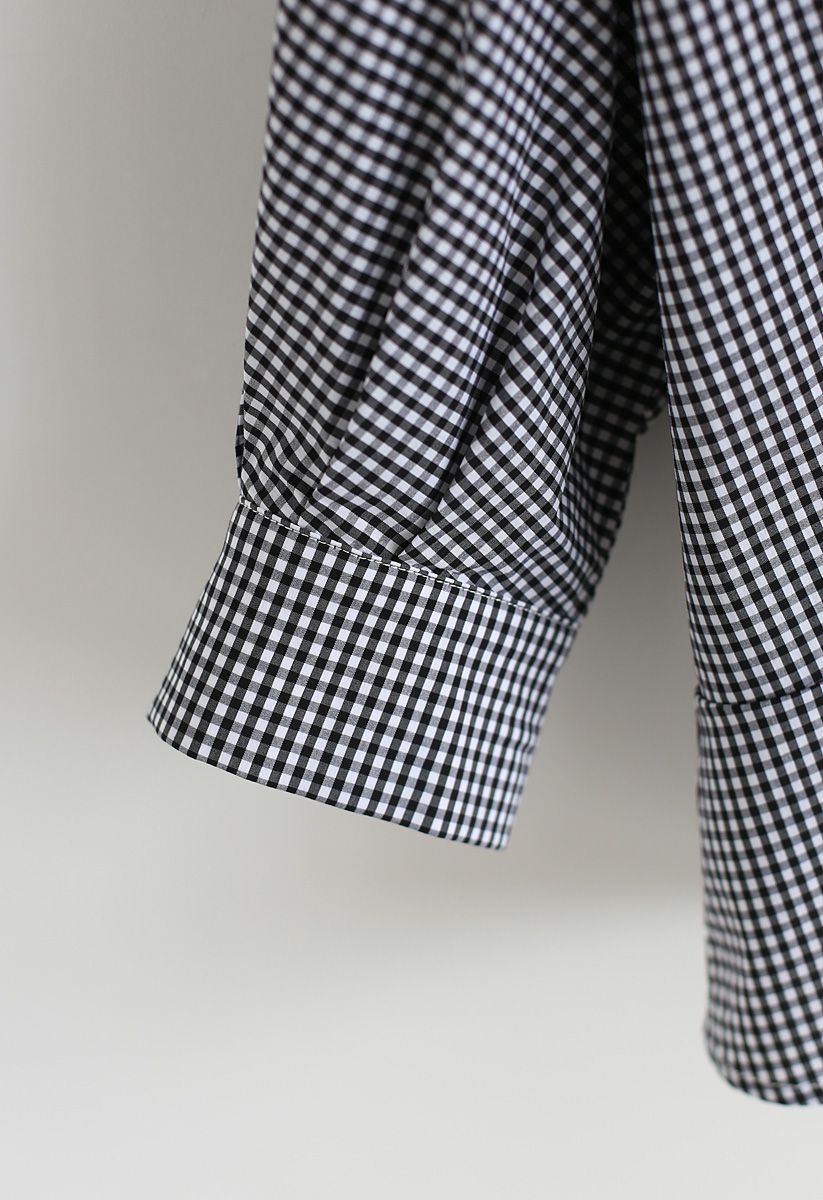 Wrap Up A Vacation – Shirt in Schwarzem Gingham