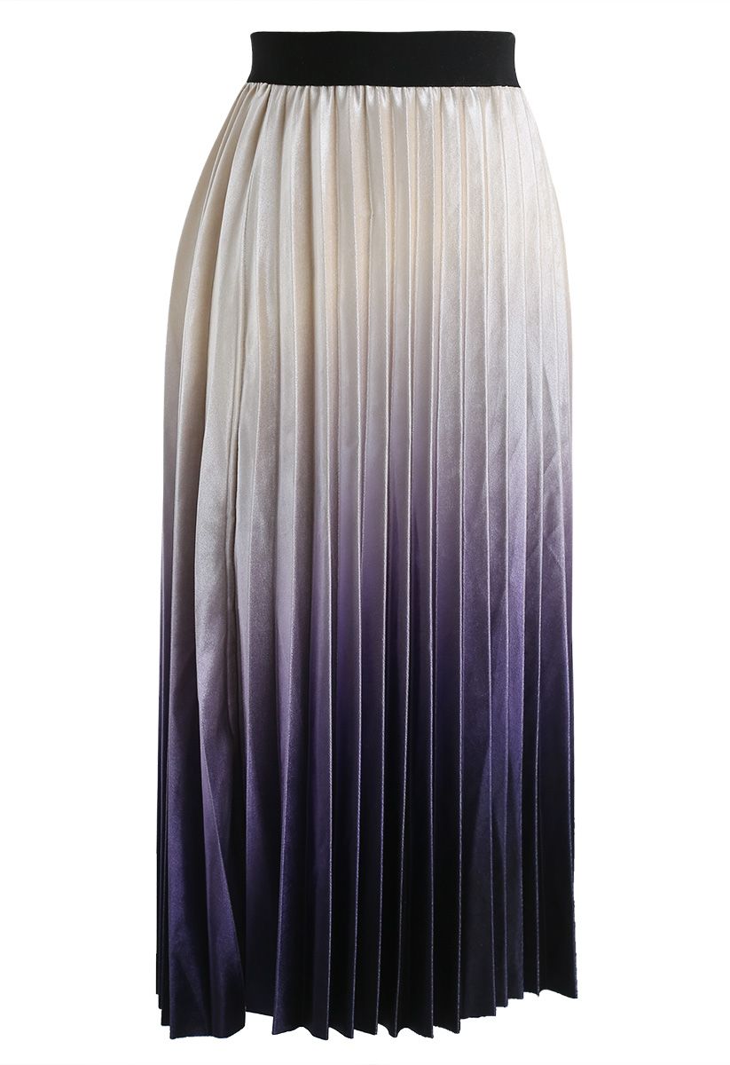 Deeply Gradient Velvet Skirt in Perlweiß