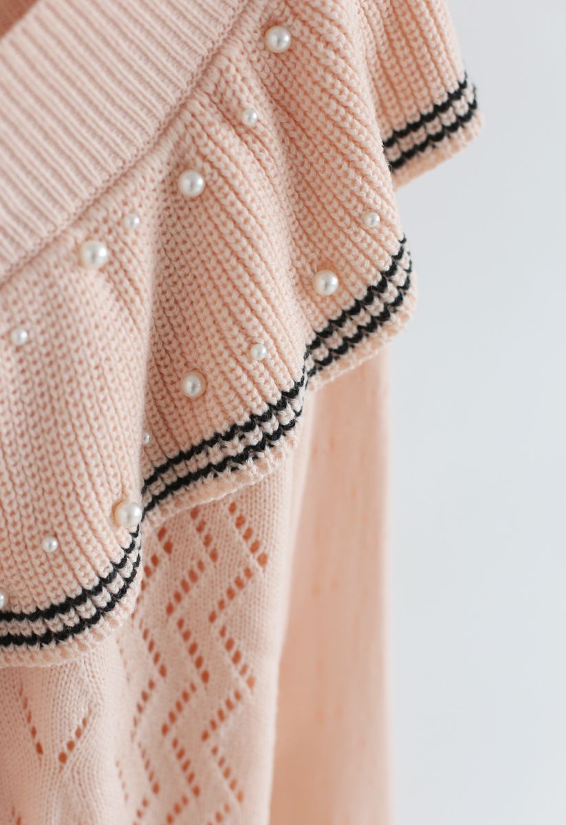 Have It All Pearls Rüschenpullover in Pink