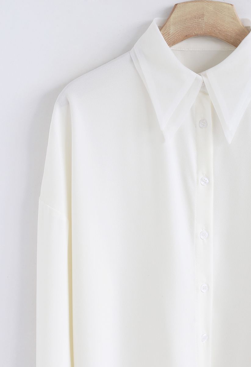 Basic White Chiffon Shirt