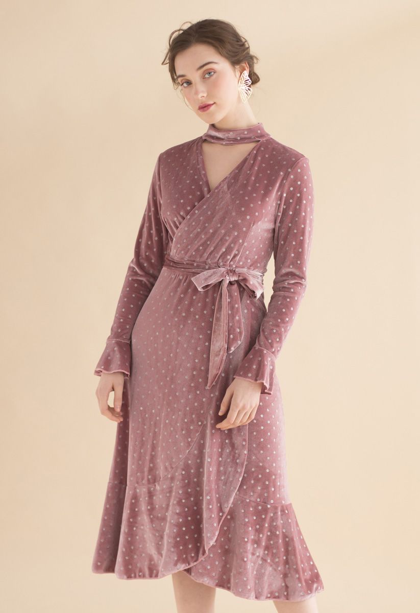 You Must be Gorgeous Dots Velvet Dress