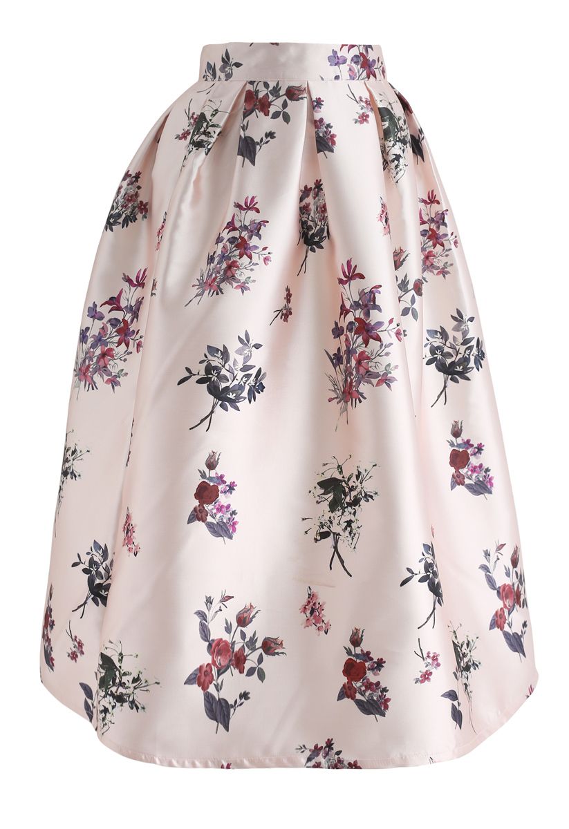 Gehen Sie mit Grace Floral Printed Midi Skirt