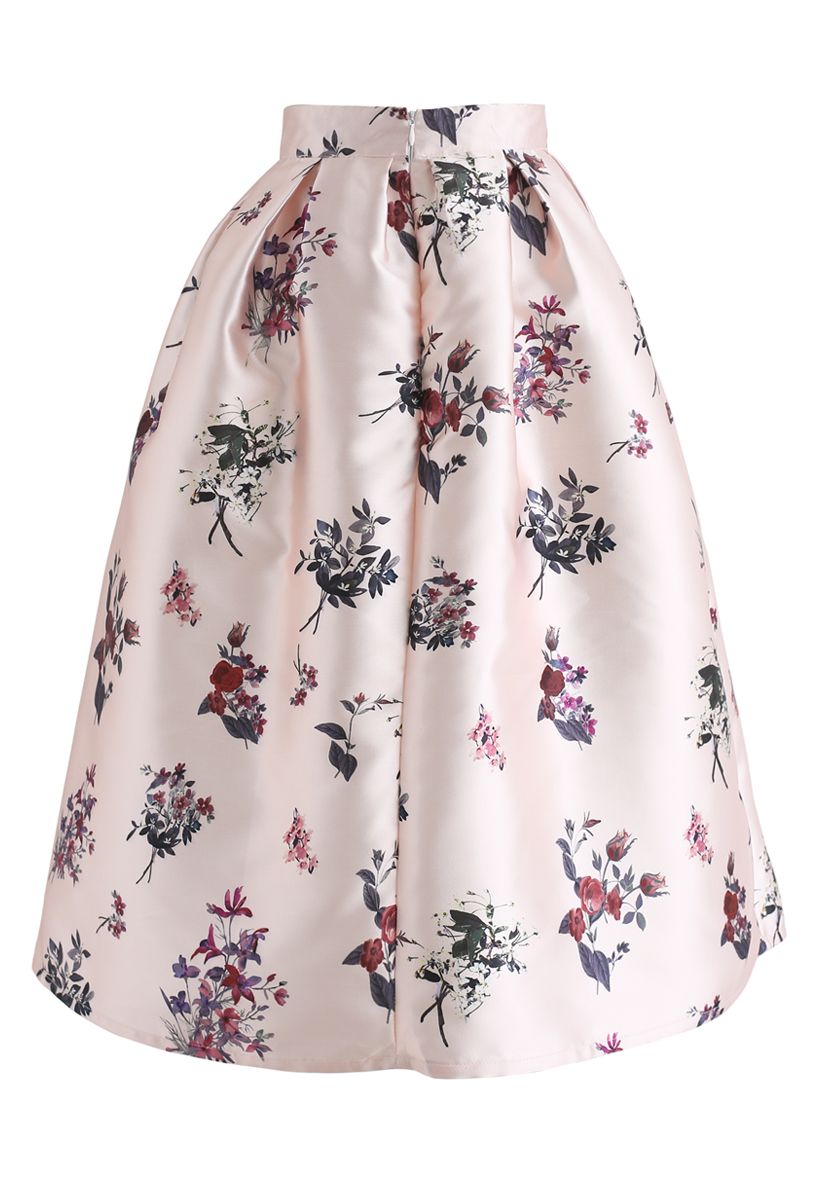 Gehen Sie mit Grace Floral Printed Midi Skirt