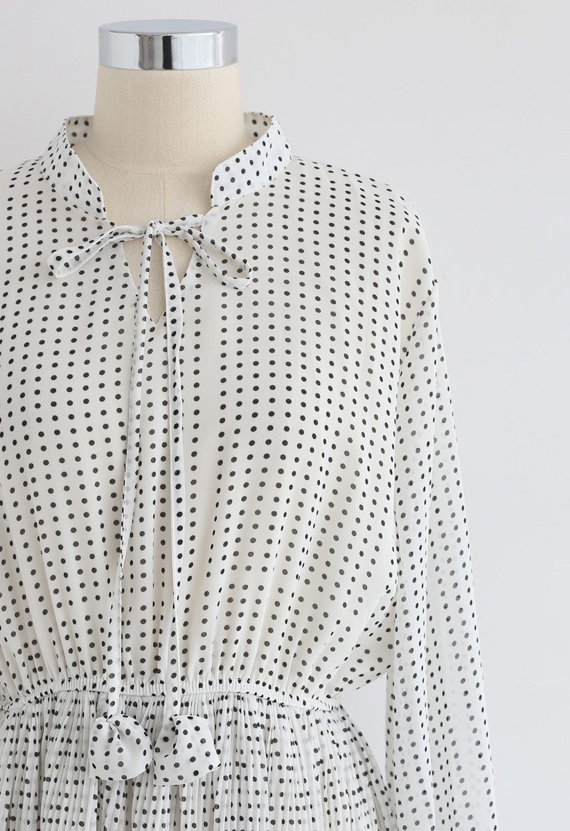 One More Time Polka Dots Chiffon Dress in White