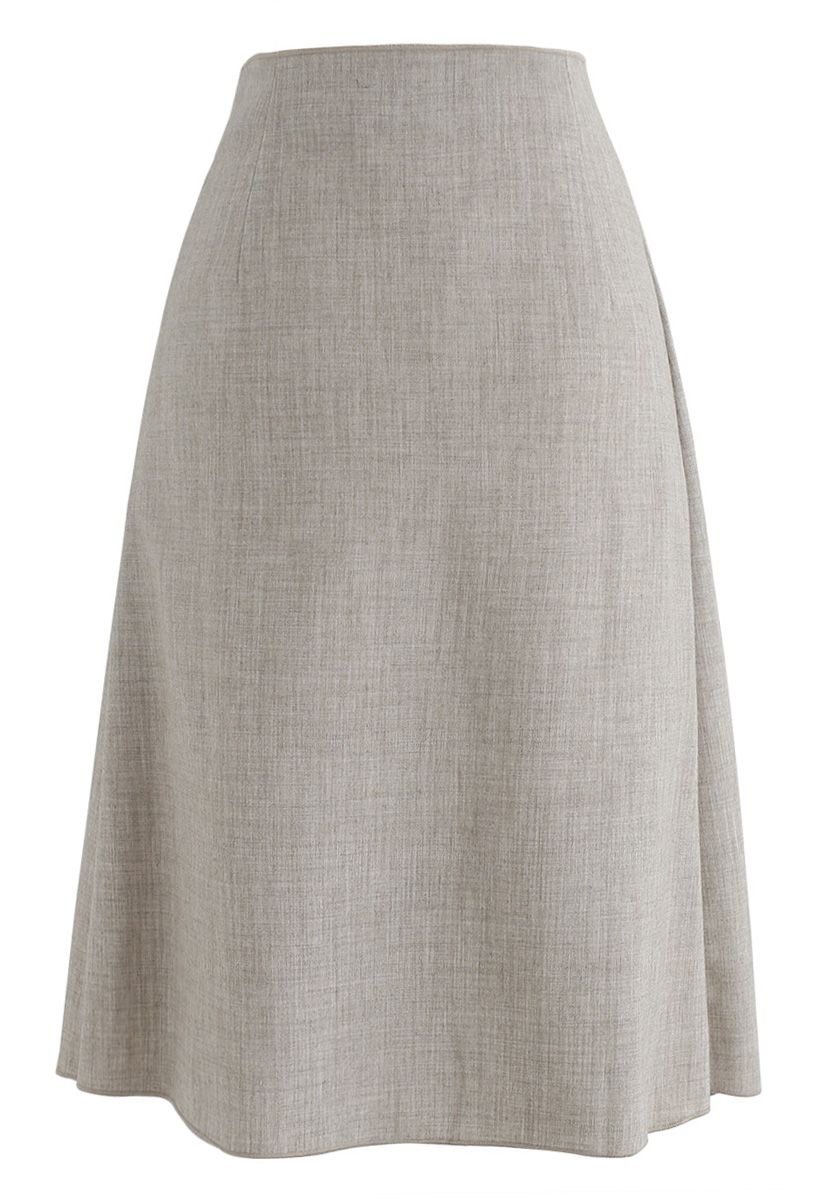 Another Me Flap Shift Skirt in Light Tan