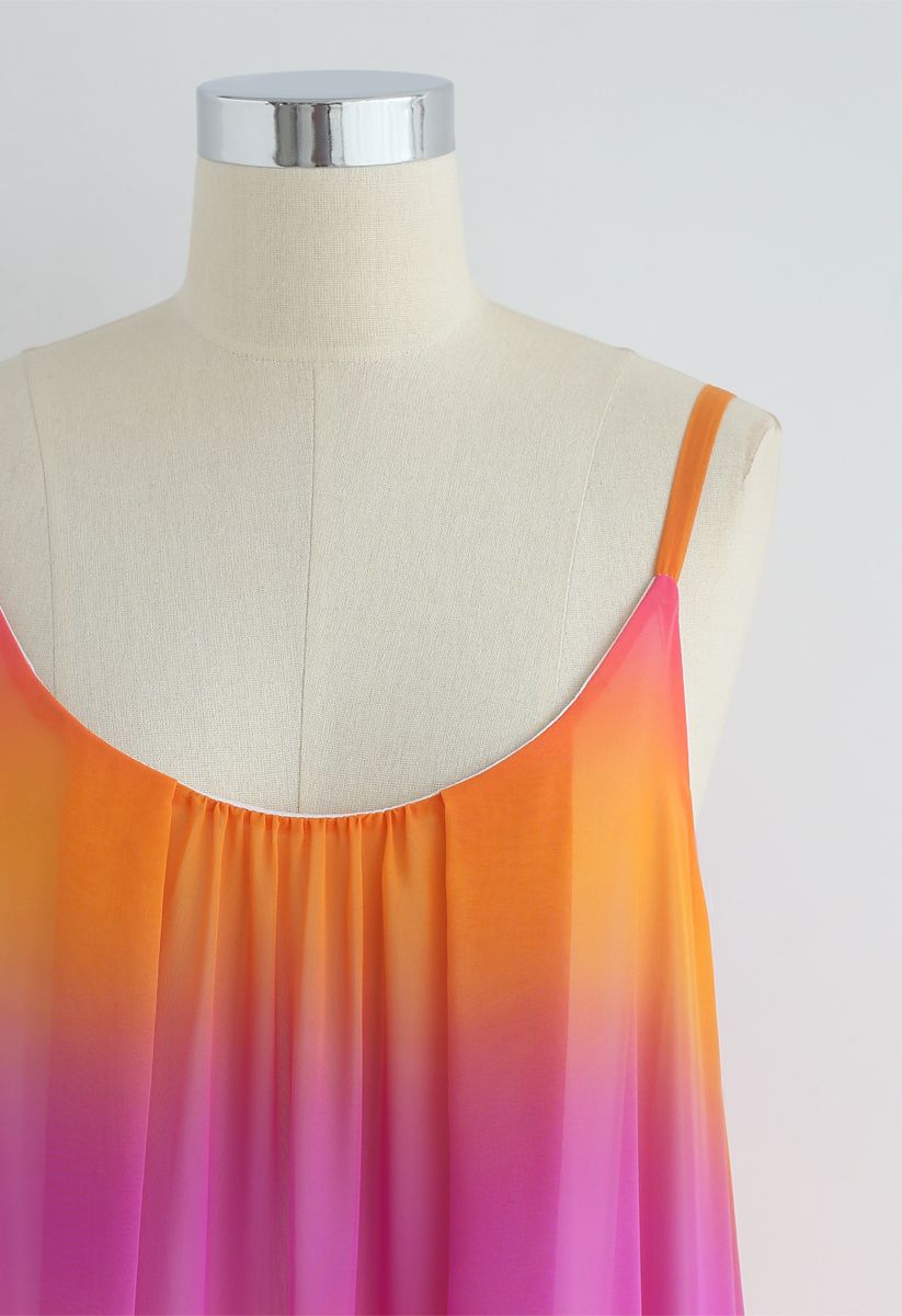 Summer Charmer Chiffon-Cami-Maxikleid mit Farbverlauf