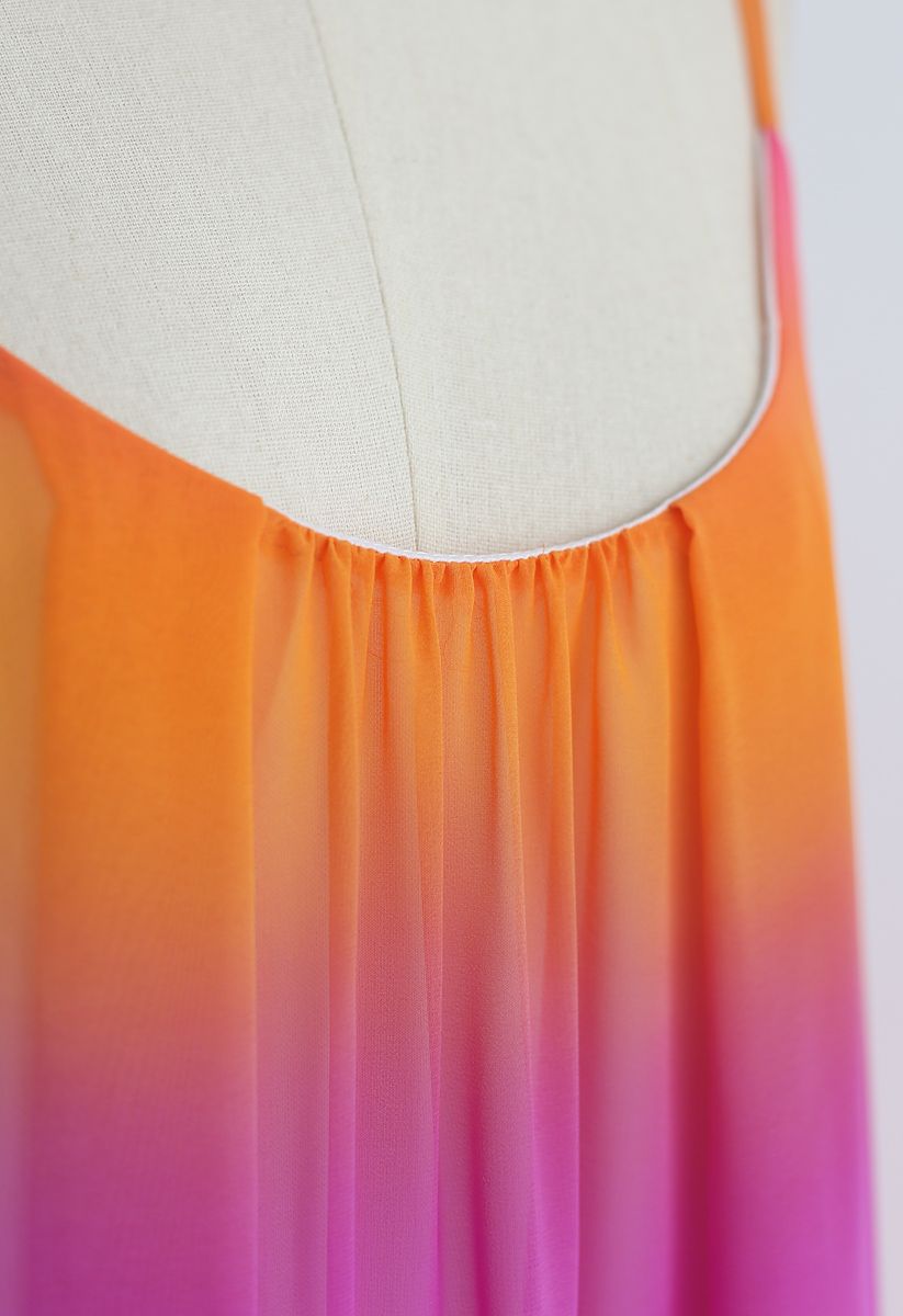 Summer Charmer Chiffon-Cami-Maxikleid mit Farbverlauf