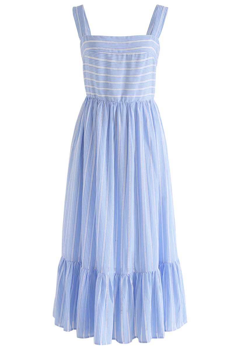 Sommerliches Sense Blue Stripe Cami Kleid