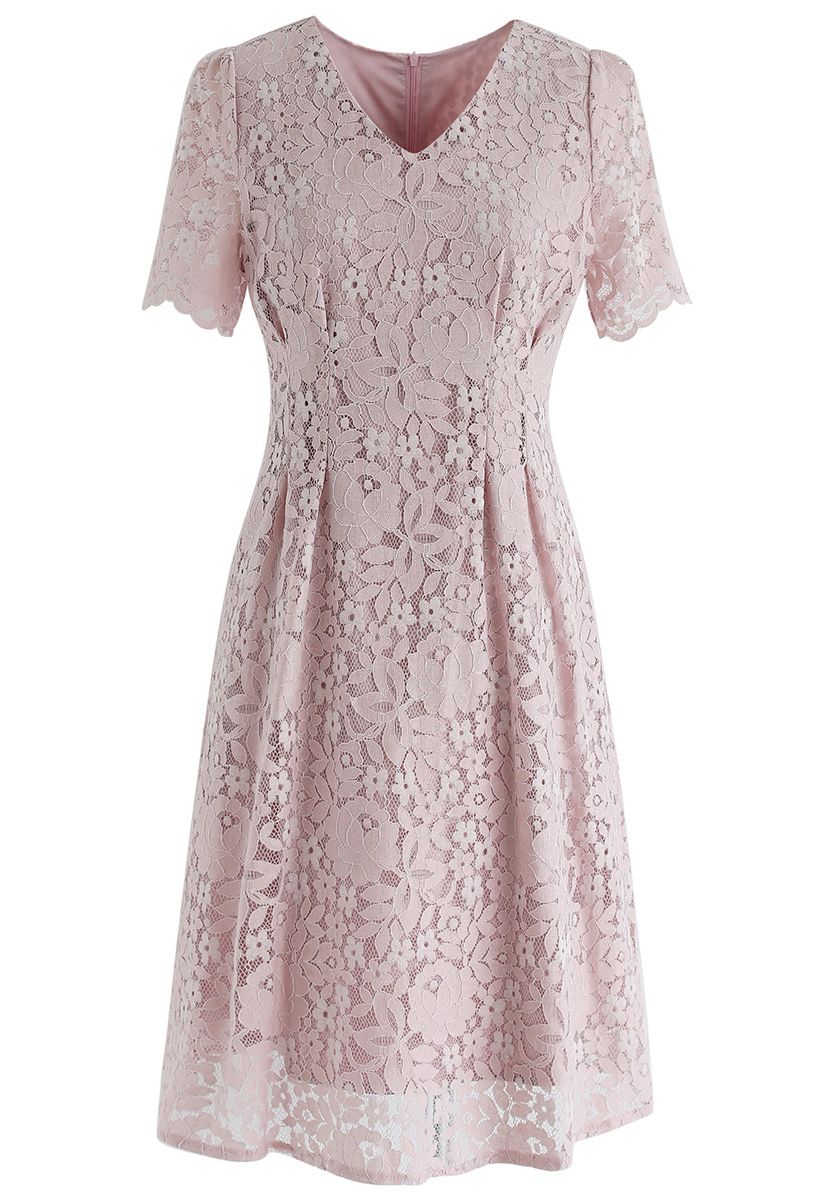 Meine Art von Liebe Lace Midi-Kleid in Pink