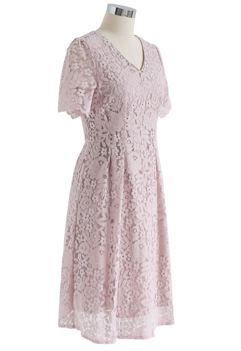 Meine Art von Liebe Lace Midi-Kleid in Pink