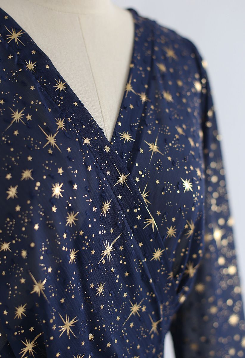 Ruhm der Liebe Sterne gedruckt Maxi-Kleid in Marine