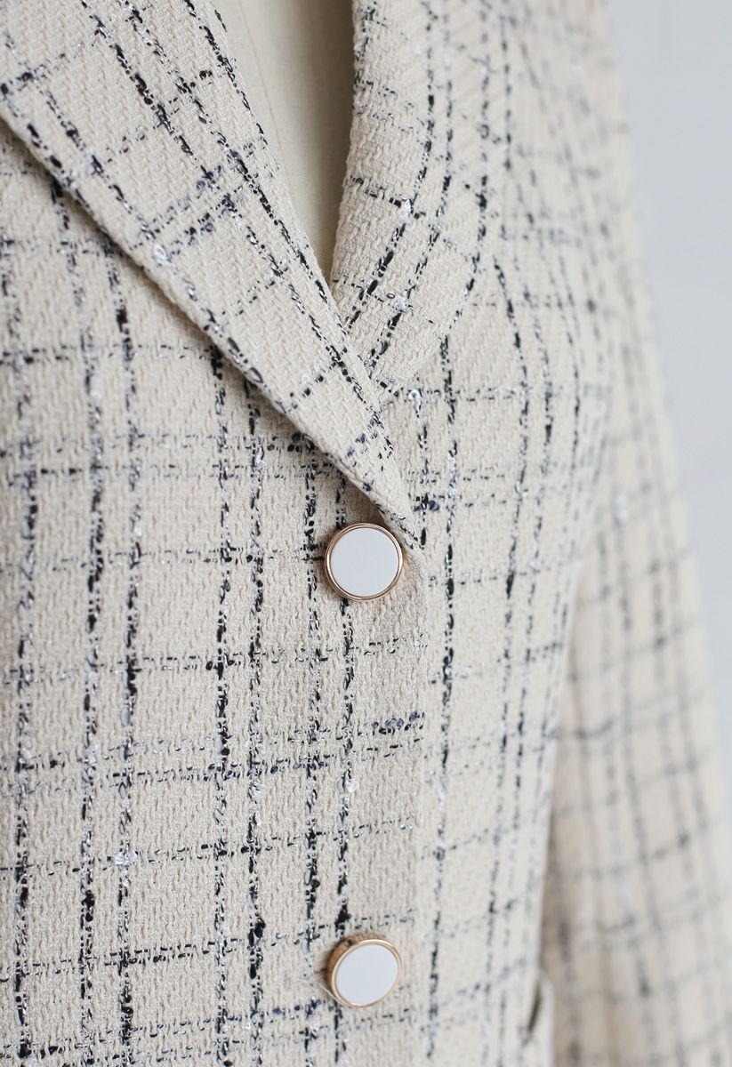 Karomuster Tweed Button-Down-Blazer