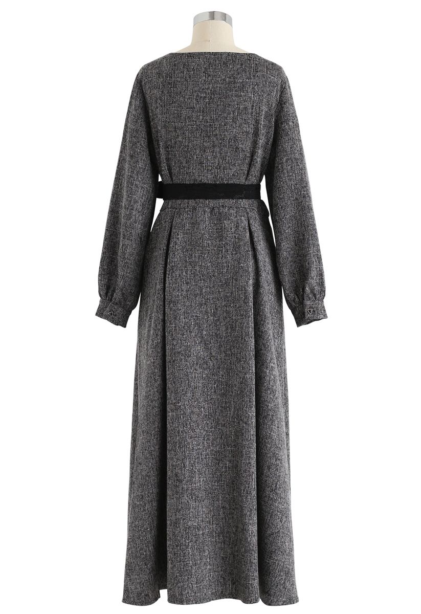 Normcore Lace Belted Maxi-Kleid