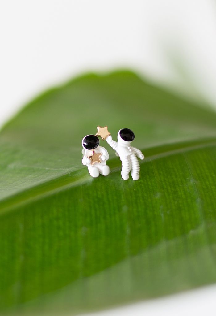 Astronaut and Golden Star Earrings