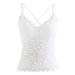 Blossom-Spitzen-Cami-Bustier-Oberteil in Weiß - Retro, Indie and Unique  Fashion