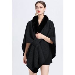 Parkhurst Women Poncho 2024 With Flower Black One Size