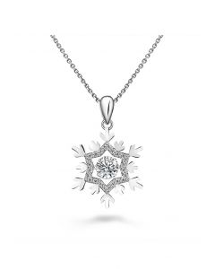 Moissanite-Diamant-Halskette mit Anhänger in Schneeflockenform