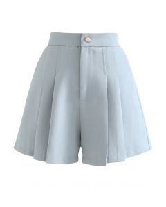 Seitentasche Plissee Shorts in Blau