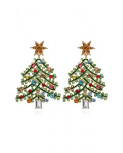 Glänzende Weihnachtsbaum-Öl-Spilling-Ohrringe