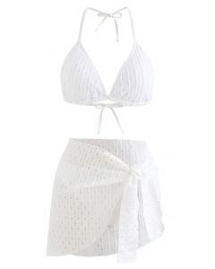 Triangel-Bikini-Set mit Sarong-Cover-Up