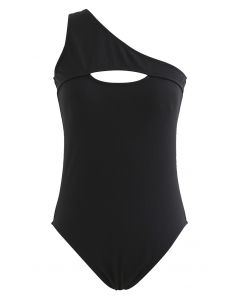 Eine Schulter Badeanzug in Schwarz
