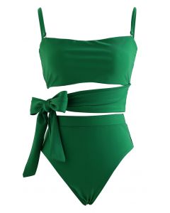 Jahrgang grüne Fliege Bikini-Set