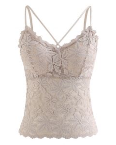 Blossom Cami-Bustier-Top mit Spitze in Nude Pink