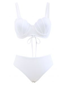 Muschelförmiges Bikini-Set in Weiß