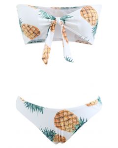 Trägerloses Bikini-Set mit Ananas-Print