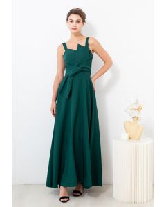 Übertriebenes Cami-Kleid mit Knoten in Smaragdgrün