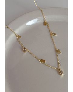 Quadratische Zirkon-Quasten-Halskette