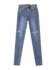 Crop Skinny Jeans mit zerrissenen Details