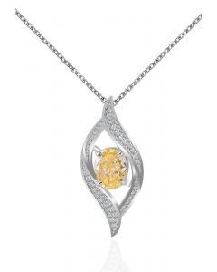 Hohle Blatt-Form-gelbe Kristallzirkonia-Halskette