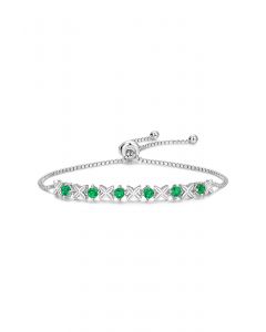 Smaragd-Edelstein-vierblättriges Armband