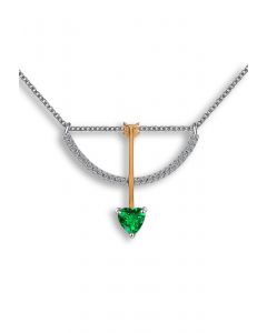 Amor-Pfeil-Smaragd-Edelstein-Halskette