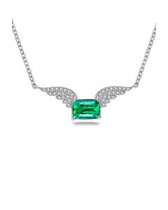 Flügel-Dekor-Smaragd-Edelstein-Halskette