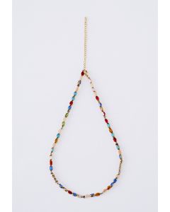 Vintage farbige Kristall Schlüsselbein Halskette