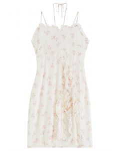Cami-Kleid mit Kirschblüten-Rüschenbesatz