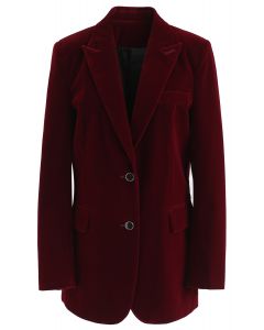 Noble elegancia - blazer de terciopelo en rojo vino