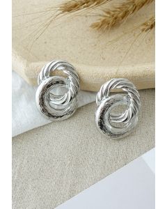 Twist-Kreis-Silber-Ohrringe