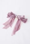 Organza Bowknot Pearl Haarspange in Mauve